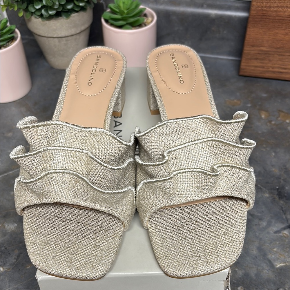 Bandolino Gold Sandals with Cushioned Footbed